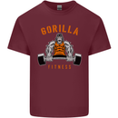 Gym Gorilla Fitness Bodybuilding Training Mens Cotton T-Shirt Tee Top Maroon