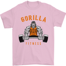 Gym Gorilla Fitness Bodybuilding Training Mens T-Shirt Cotton Gildan Light Pink