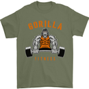 Gym Gorilla Fitness Bodybuilding Training Mens T-Shirt Cotton Gildan Military Green