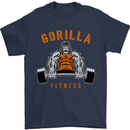 Gym Gorilla Fitness Bodybuilding Training Mens T-Shirt Cotton Gildan Navy Blue