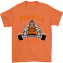 Gym Gorilla Fitness Bodybuilding Training Mens T-Shirt Cotton Gildan Orange