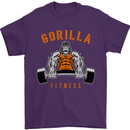 Gym Gorilla Fitness Bodybuilding Training Mens T-Shirt Cotton Gildan Purple