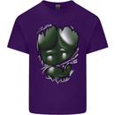 Gym Green Torso Ripped Muscles Effect Mens Cotton T-Shirt Tee Top Purple