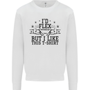Gym I'd Flex but I Like This Funny Mens Sweatshirt Jumper White