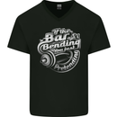 Gym If the Bar Ain't Bending Bodybuilding Mens V-Neck Cotton T-Shirt Black