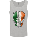 Gym Irish Tricolour Flag Muscles Ireland Mens Vest Tank Top Sports Grey