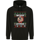 Gym Merry Liftmas Christmas Bodybuilding Mens 80% Cotton Hoodie Black