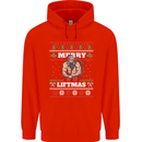 Gym Merry Liftmas Christmas Bodybuilding Mens 80% Cotton Hoodie Bright Red