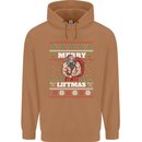Gym Merry Liftmas Christmas Bodybuilding Mens 80% Cotton Hoodie Caramel Latte