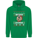 Gym Merry Liftmas Christmas Bodybuilding Mens 80% Cotton Hoodie Irish Green