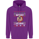 Gym Merry Liftmas Christmas Bodybuilding Mens 80% Cotton Hoodie Purple