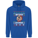 Gym Merry Liftmas Christmas Bodybuilding Mens 80% Cotton Hoodie Royal Blue