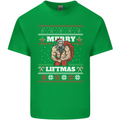 Gym Merry Liftmas Christmas Bodybuilding Mens Cotton T-Shirt Tee Top Irish Green