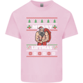 Gym Merry Liftmas Christmas Bodybuilding Mens Cotton T-Shirt Tee Top Light Pink