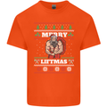 Gym Merry Liftmas Christmas Bodybuilding Mens Cotton T-Shirt Tee Top Orange