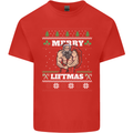 Gym Merry Liftmas Christmas Bodybuilding Mens Cotton T-Shirt Tee Top Red