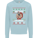 Gym Merry Liftmas Christmas Bodybuilding Mens Sweatshirt Jumper Light Blue
