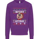 Gym Merry Liftmas Christmas Bodybuilding Mens Sweatshirt Jumper Purple