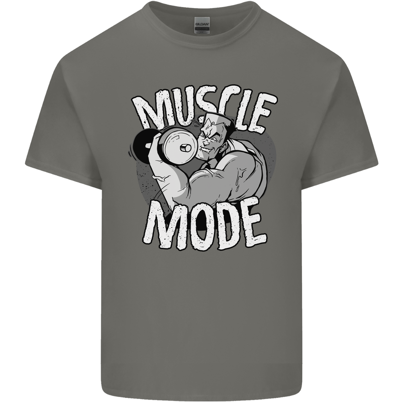 Gym Muscle Mode Bodybuilding Weightlifting Mens Cotton T-Shirt Tee Top Charcoal