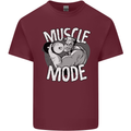 Gym Muscle Mode Bodybuilding Weightlifting Mens Cotton T-Shirt Tee Top Maroon