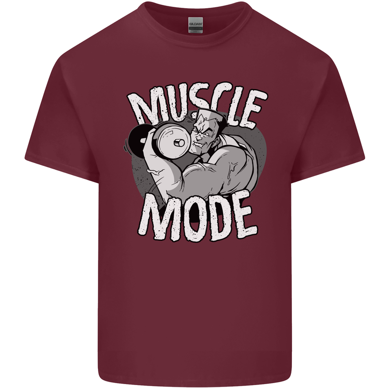 Gym Muscle Mode Bodybuilding Weightlifting Mens Cotton T-Shirt Tee Top Maroon