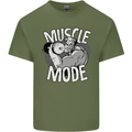 Gym Muscle Mode Bodybuilding Weightlifting Mens Cotton T-Shirt Tee Top Military Green