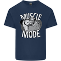 Gym Muscle Mode Bodybuilding Weightlifting Mens Cotton T-Shirt Tee Top Navy Blue