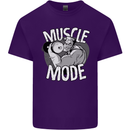 Gym Muscle Mode Bodybuilding Weightlifting Mens Cotton T-Shirt Tee Top Purple