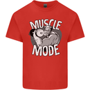 Gym Muscle Mode Bodybuilding Weightlifting Mens Cotton T-Shirt Tee Top Red