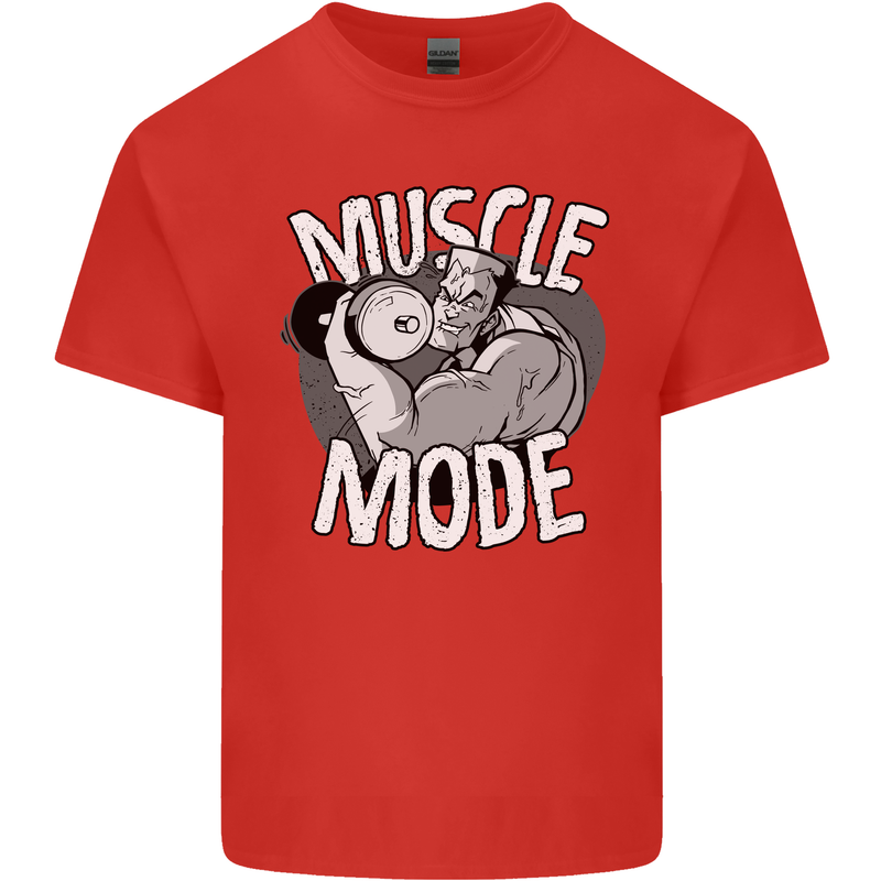 Gym Muscle Mode Bodybuilding Weightlifting Mens Cotton T-Shirt Tee Top Red