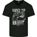 Gym Shut up & Lift Workout Training Top Mens V-Neck Cotton T-Shirt Black