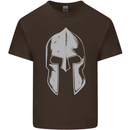 Gym Spartan Helmet Bodybuilding Fitness Mens Cotton T-Shirt Tee Top Dark Chocolate