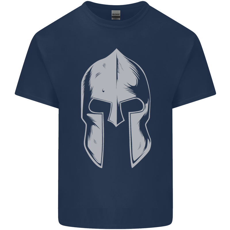Gym Spartan Helmet Bodybuilding Fitness Mens Cotton T-Shirt Tee Top Navy Blue