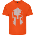 Gym Spartan Helmet Bodybuilding Fitness Mens Cotton T-Shirt Tee Top Orange