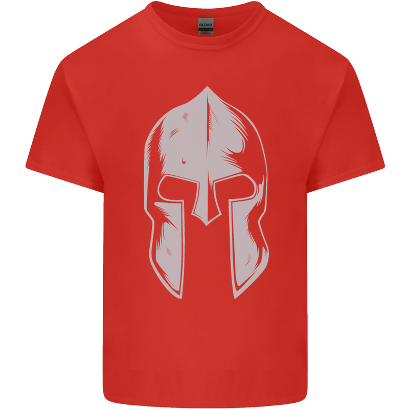 Gym Spartan Helmet Bodybuilding Fitness Mens Cotton T-Shirt Tee Top Red