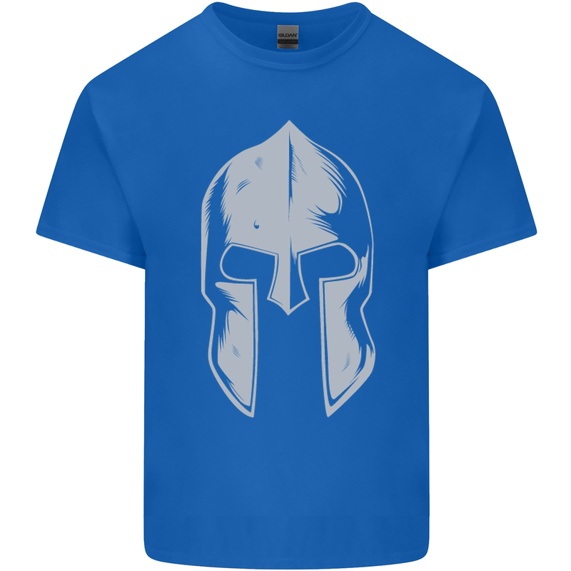 Gym Spartan Helmet Bodybuilding Fitness Mens Cotton T-Shirt Tee Top Royal Blue