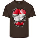 Gym The Austrian Flag Ripped Muscles Austia Mens Cotton T-Shirt Tee Top Dark Chocolate