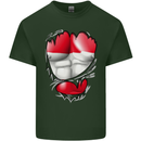 Gym The Austrian Flag Ripped Muscles Austia Mens Cotton T-Shirt Tee Top Forest Green