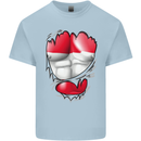 Gym The Austrian Flag Ripped Muscles Austia Mens Cotton T-Shirt Tee Top Light Blue