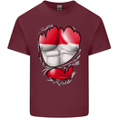 Gym The Austrian Flag Ripped Muscles Austia Mens Cotton T-Shirt Tee Top Maroon