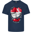 Gym The Austrian Flag Ripped Muscles Austia Mens Cotton T-Shirt Tee Top Navy Blue