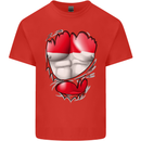 Gym The Austrian Flag Ripped Muscles Austia Mens Cotton T-Shirt Tee Top Red