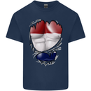 Gym The Dutch Flag Ripped Muscles Holland Mens Cotton T-Shirt Tee Top Navy Blue