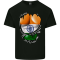 Gym The Indian Flag Ripped Muscles India Mens Cotton T-Shirt Tee Top Black