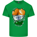 Gym The Indian Flag Ripped Muscles India Mens Cotton T-Shirt Tee Top Irish Green