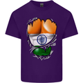 Gym The Indian Flag Ripped Muscles India Mens Cotton T-Shirt Tee Top Purple