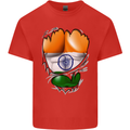 Gym The Indian Flag Ripped Muscles India Mens Cotton T-Shirt Tee Top Red