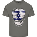 Gym The Israeli Flag Ripped Muscles Israel Mens Cotton T-Shirt Tee Top Charcoal