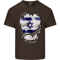 Gym The Israeli Flag Ripped Muscles Israel Mens Cotton T-Shirt Tee Top Dark Chocolate