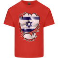 Gym The Israeli Flag Ripped Muscles Israel Mens Cotton T-Shirt Tee Top Red